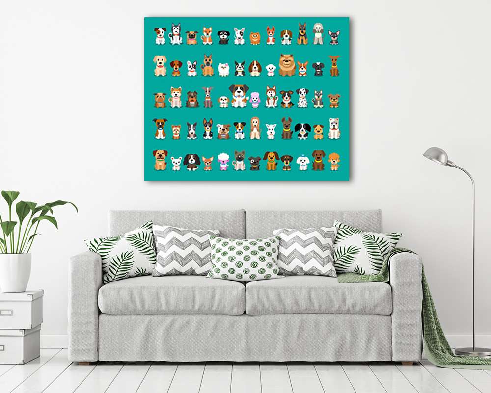 Kutyafajták szemből - vászonkép, falikép vásárlás Kutyafajták szemből (vászonkép) - vászonkép, falikép otthonra és irodába