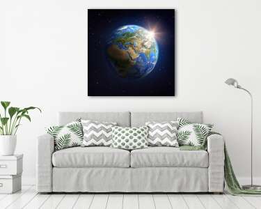 Föld bolygó a világűrből, kelő nappal (vászonkép) - vászonkép, falikép otthonra és irodába