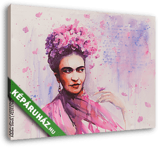 Frida Kahlo által inspirálva, akvarell stilusban - vászonkép 3D látványterv