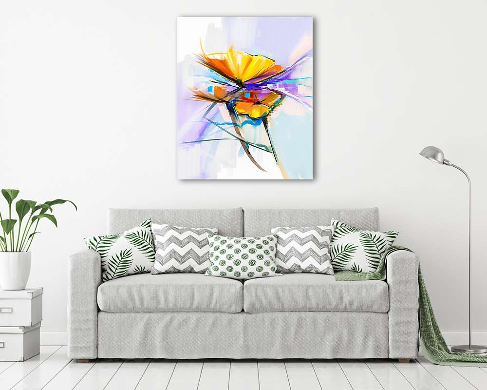 Tavaszi virágok absztrakt (olajfestmény reprodukció) - vászonkép, falikép vásárlás Tavaszi virágok absztrakt (olajfestmény reprodukció) (keretezett kép) - vászonkép, falikép otthonra és irodába