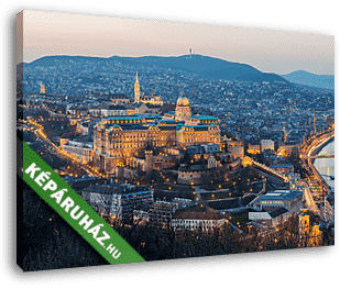 Történelmi Királyi Palota - Budai Vár éjszaka fényben - vászonkép 3D látványterv