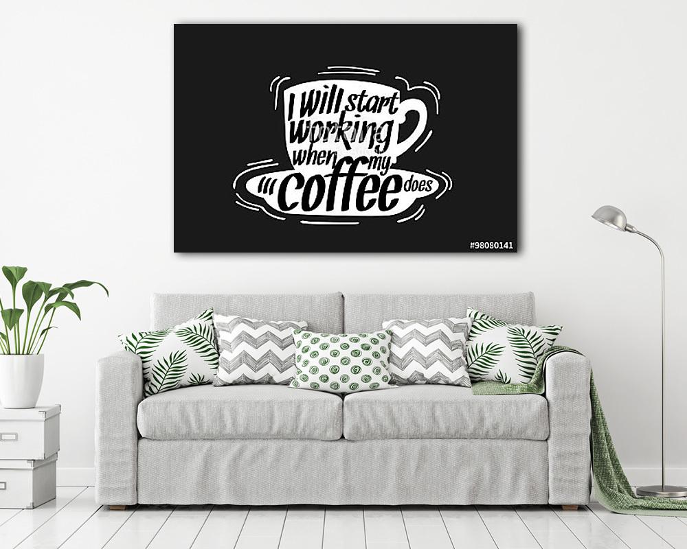 Kávészár illusztráció (bögre) - vászonkép, falikép otthonra és irodába