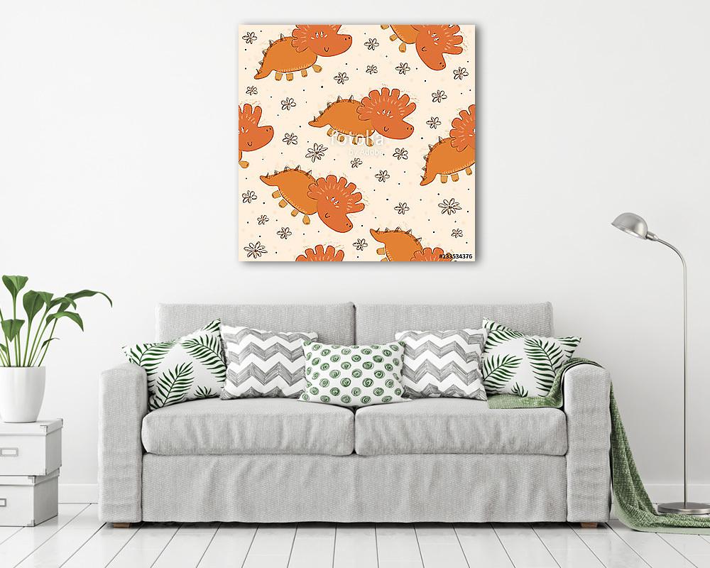 Kisdinós tapétaminta - vászonkép, falikép vásárlás Kisdinós tapétaminta (vászonkép) - vászonkép, falikép otthonra és irodába