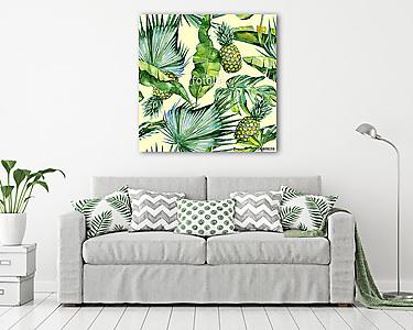 Trópusi pálmák és a ananászok (vászonkép) - vászonkép, falikép otthonra és irodába