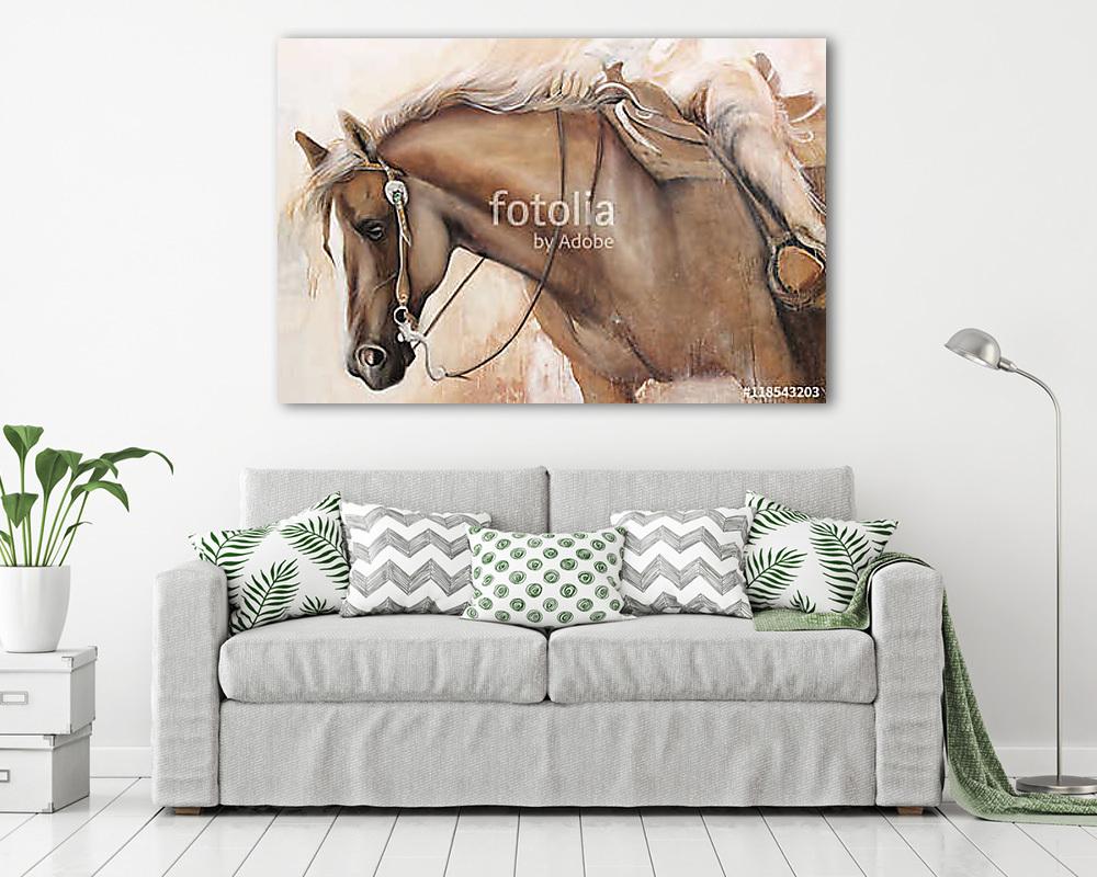 Western lovaglás (fotótapéta) - vászonkép, falikép otthonra és irodába