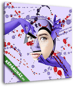 Conceptual modern poster: plastic surgery of the face. . - vászonkép 3D látványterv