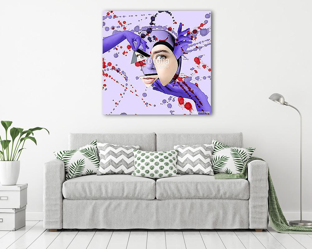 Conceptual modern poster: plastic surgery of the face. . (poszter) - vászonkép, falikép otthonra és irodába