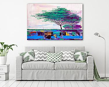 Tropical abstract trees. (vászonkép) - vászonkép, falikép otthonra és irodába