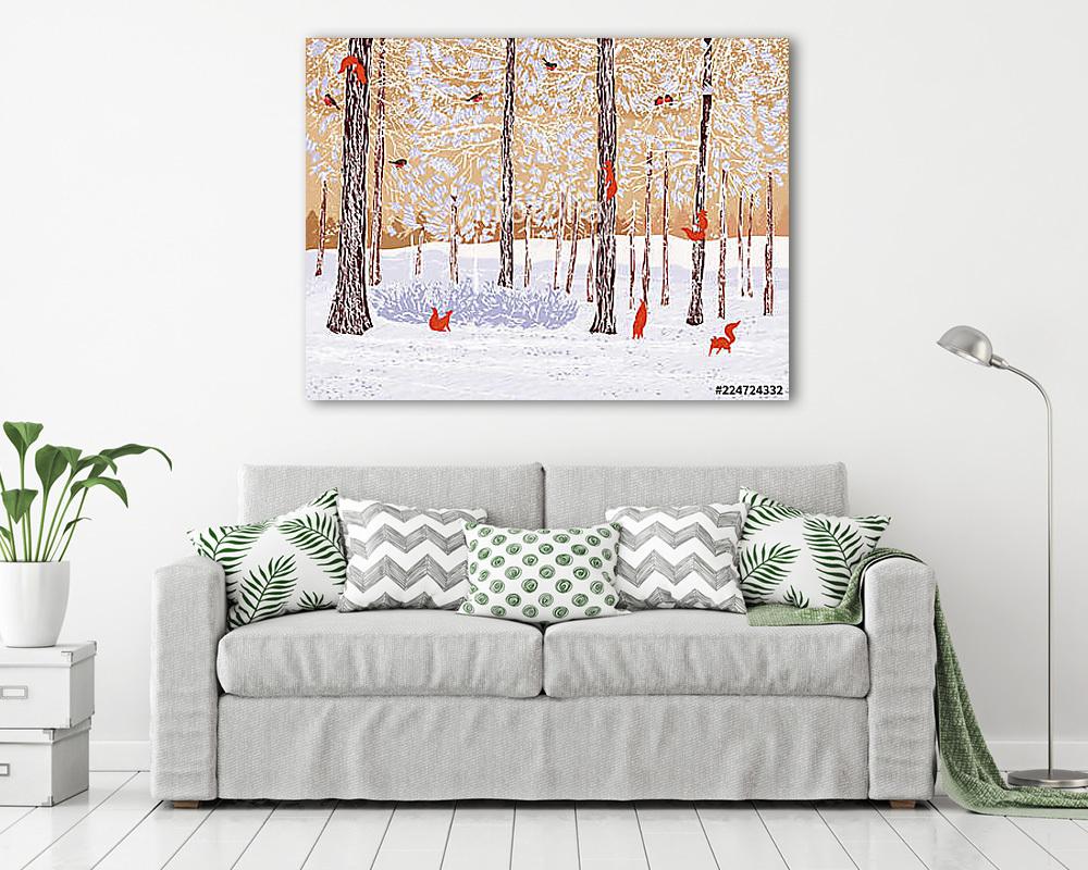 Havas táj rókákkal - vászonkép, falikép vásárlás Havas táj rókákkal (vászonkép) - vászonkép, falikép otthonra és irodába