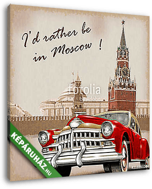 Moscow vintage poster - vászonkép 3D látványterv