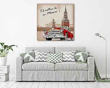 Moscow vintage poster (vászonkép) - vászonkép, falikép otthonra és irodába