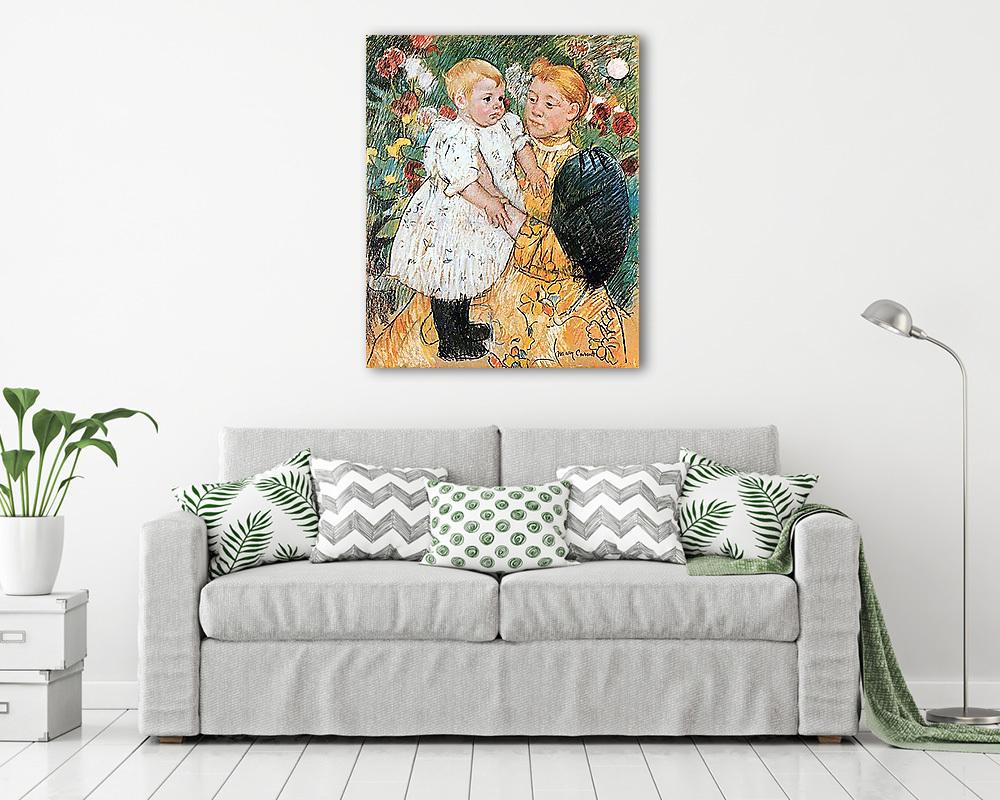 A kertben (keretezett kép) - vászonkép, falikép otthonra és irodába