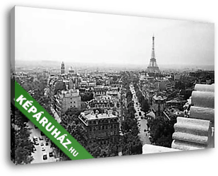 Párizs, kilátás a Diadalív tetejéről az Eiffel-torony felé (1964) - vászonkép 3D látványterv