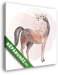 Akvarell háziállatok - lovacska  - vászonkép 3D látványterv