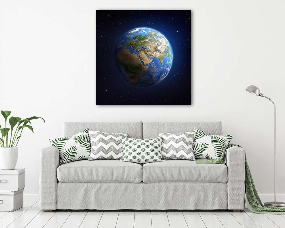 Föld bolygó az űrből (fotótapéta) - vászonkép, falikép otthonra és irodába