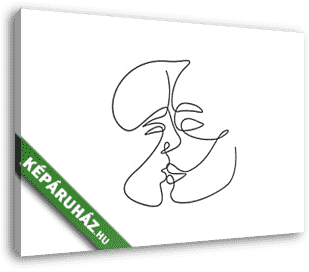 Csókolózó pár (vonalrajz, line art) - vászonkép 3D látványterv