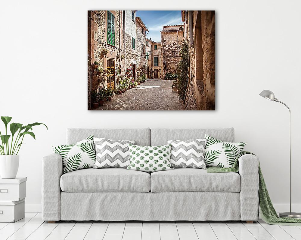 Mediterrán utcarészlet (fotótapéta) - vászonkép, falikép otthonra és irodába