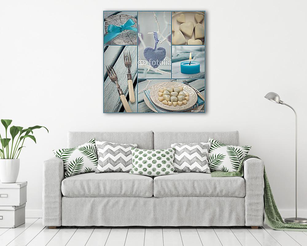 Valentin-es vacsora kollázs (keretezett kép) - vászonkép, falikép otthonra és irodába