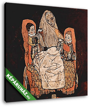 Anya két gyermekével - vászonkép 3D látványterv