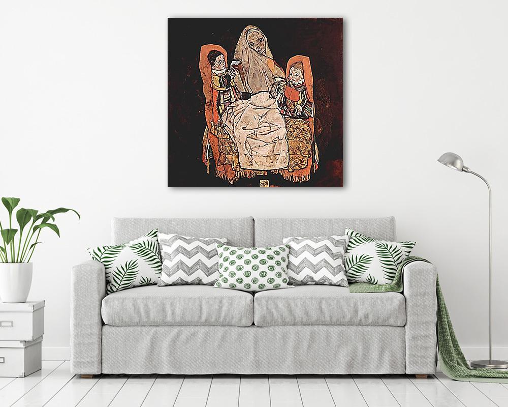 Anya két gyermekével - vászonkép, falikép vásárlás Anya két gyermekével (vászonkép) - vászonkép, falikép otthonra és irodába