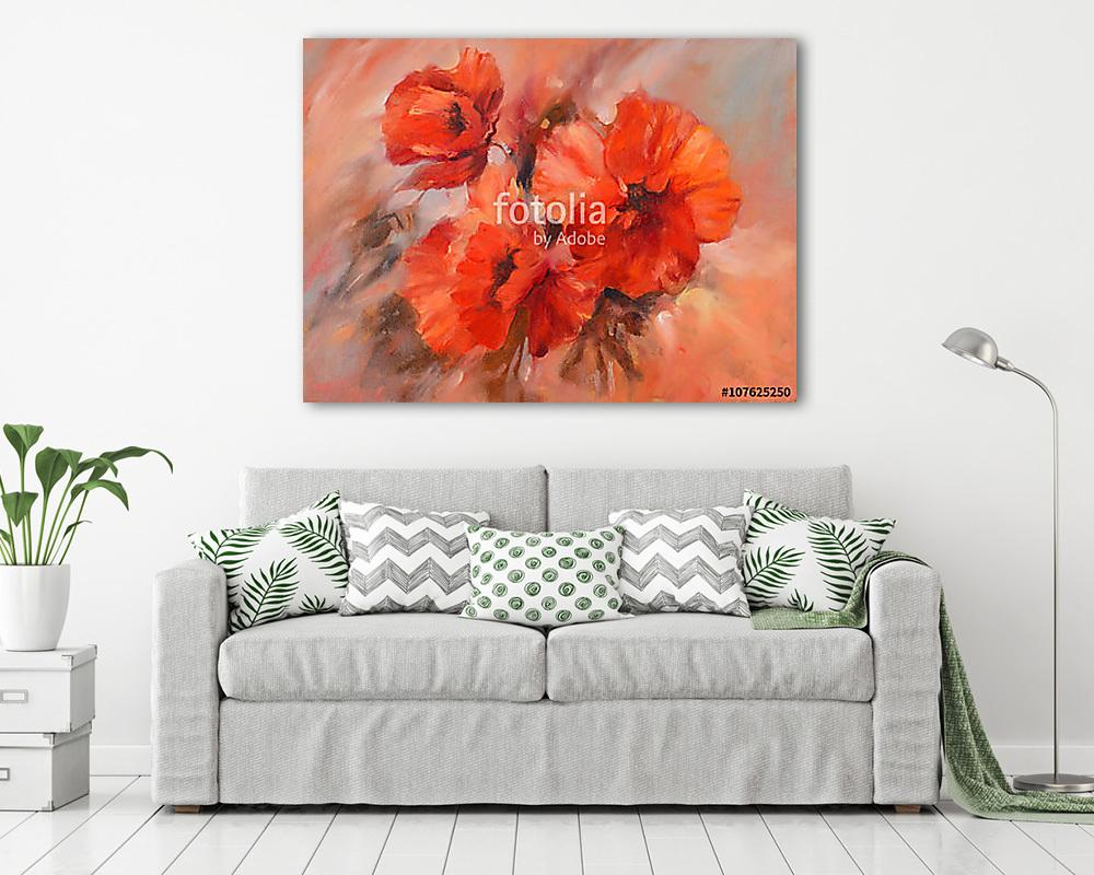 Pipacs csokor (festmény) - vászonkép, falikép vásárlás Pipacs csokor (festmény) (vászonkép) - vászonkép, falikép otthonra és irodába