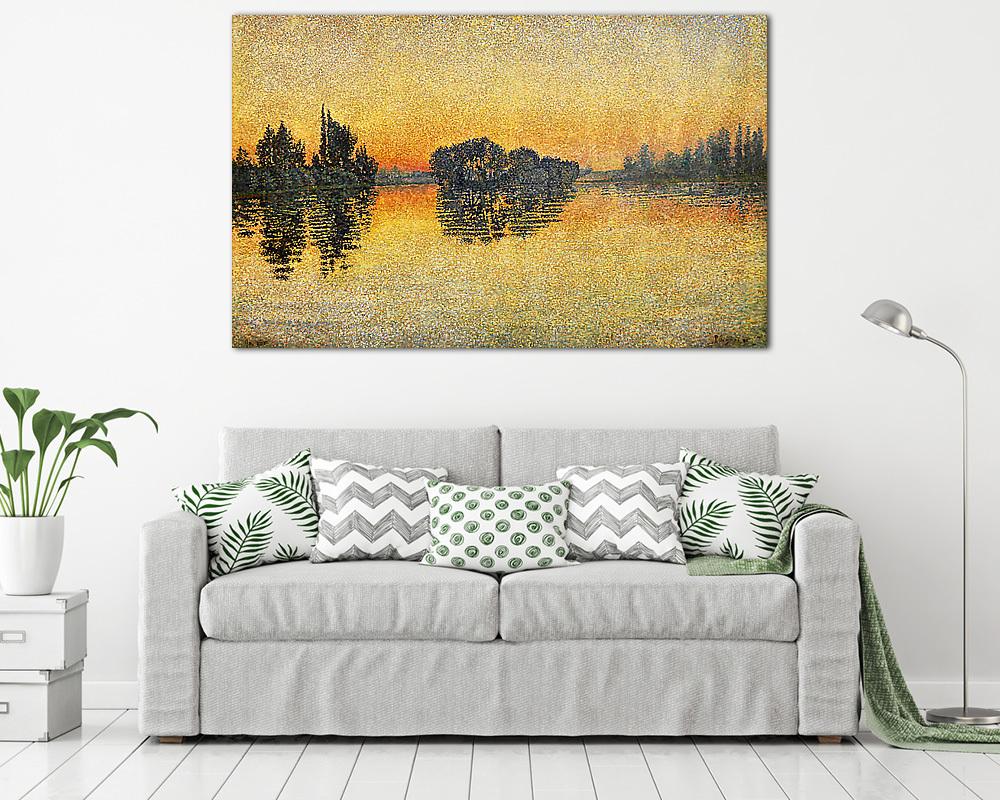 Sunset, Herblay, Opus 206 (1889) (Vibrant színverzió) - vászonkép, falikép vásárlás Sunset, Herblay, Opus 206 (1889) (Vibrant színverzió) (vászonkép) - vászonkép, falikép otthonra és irodába