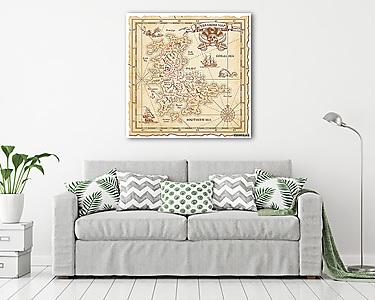 Hi részletesen Vector Treasure Map (vászonkép) - vászonkép, falikép otthonra és irodába