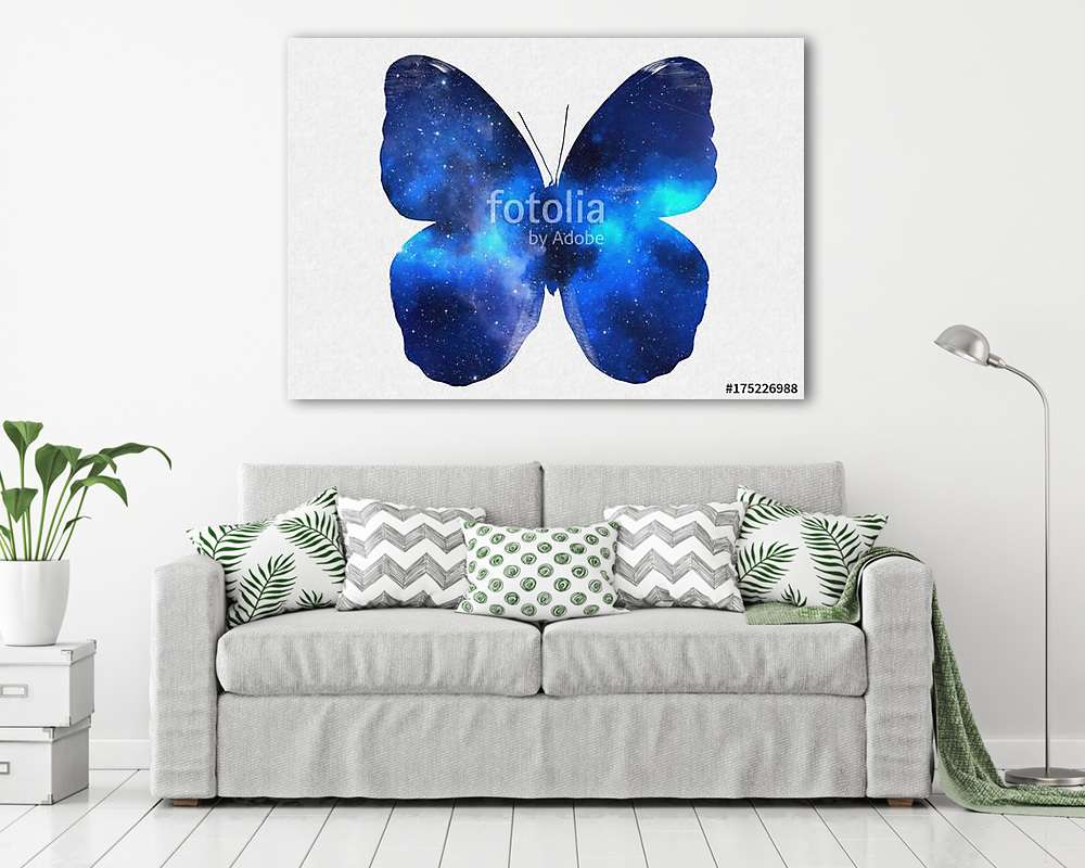 Watercolor Space Butterfly Art, Space Texture, Print Ready, Post (vászonkép) - vászonkép, falikép otthonra és irodába