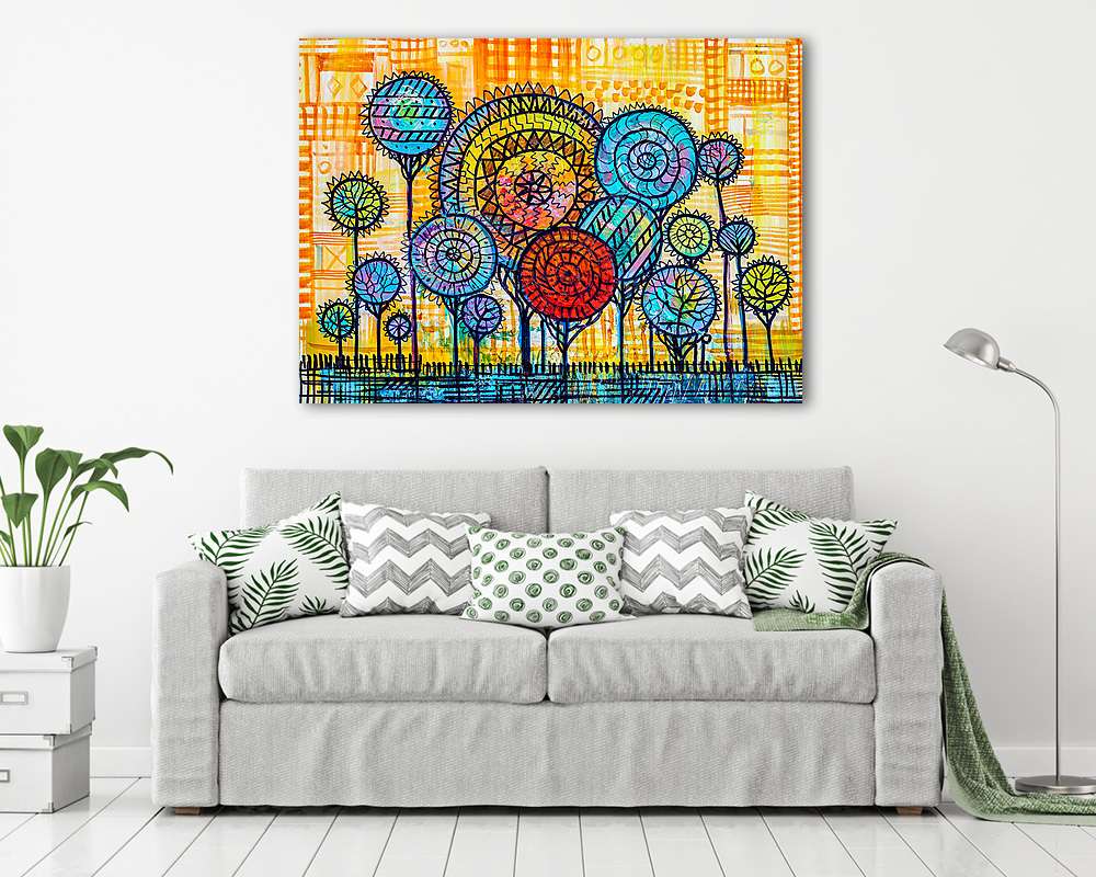 Original stylized trees (fotótapéta) - vászonkép, falikép otthonra és irodába