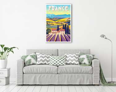 Utazás poszter - Franciaország (vászonkép) - vászonkép, falikép otthonra és irodába