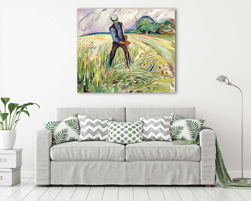 Kaszáló férfi  (1917) (keretezett kép) - vászonkép, falikép otthonra és irodába