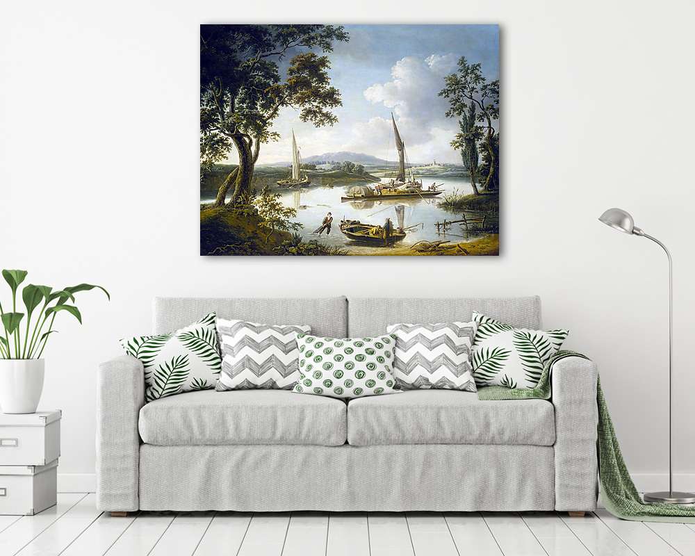 A Temze Shillingfordnál (keretezett kép) - vászonkép, falikép otthonra és irodába