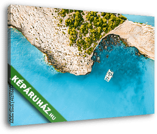 Katamarán a tengerparti öbölben 2. - vászonkép 3D látványterv