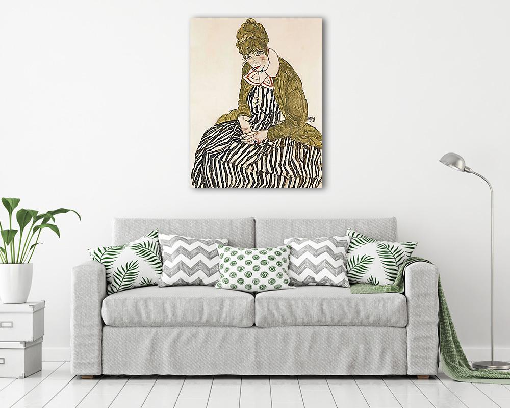 Edith csíkos ruhában - vászonkép, falikép vásárlás Edith csíkos ruhában (vászonkép) - vászonkép, falikép otthonra és irodába