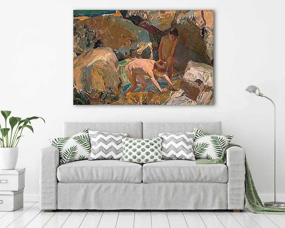 Gyerekek rákásznak (1919) (bögre) - vászonkép, falikép otthonra és irodába