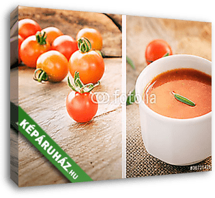 Paradicsomleves kollázs - vászonkép 3D látványterv Paradicsomleves kollázs - vászonkép 3D látványterv