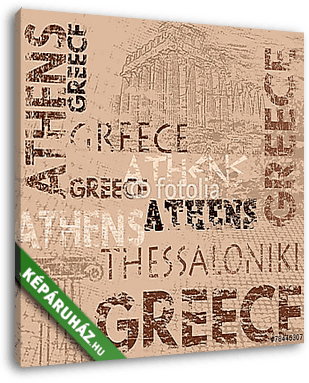 Tipográfiai plakáttervezés Görögországgal - vászonkép 3D látványterv