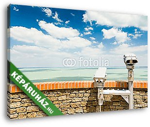 Panoráma a Balatonra a Tihanyi-félszigetről - vászonkép 3D látványterv