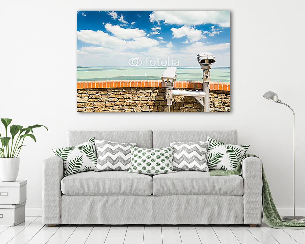 Panoráma a Balatonra a Tihanyi-félszigetről - vászonkép, falikép vásárlás Panoráma a Balatonra a Tihanyi-félszigetről (vászonkép) - vászonkép, falikép otthonra és irodába