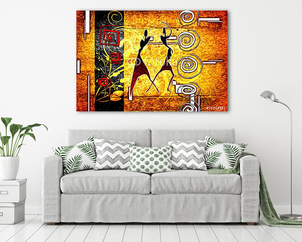 afro motívum etnikai retro vintage (vászonkép) - vászonkép, falikép otthonra és irodába