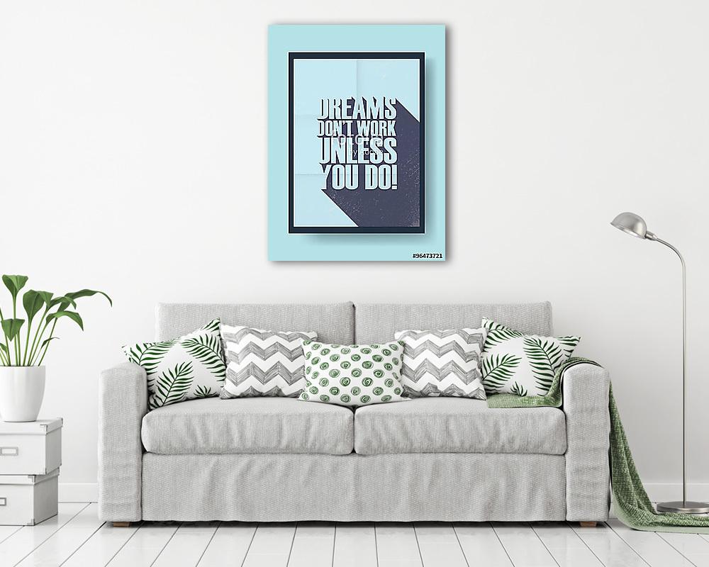 Üzleti motivációs plakát vintage vektor háttéren. Hosszú (poszter) - vászonkép, falikép otthonra és irodába