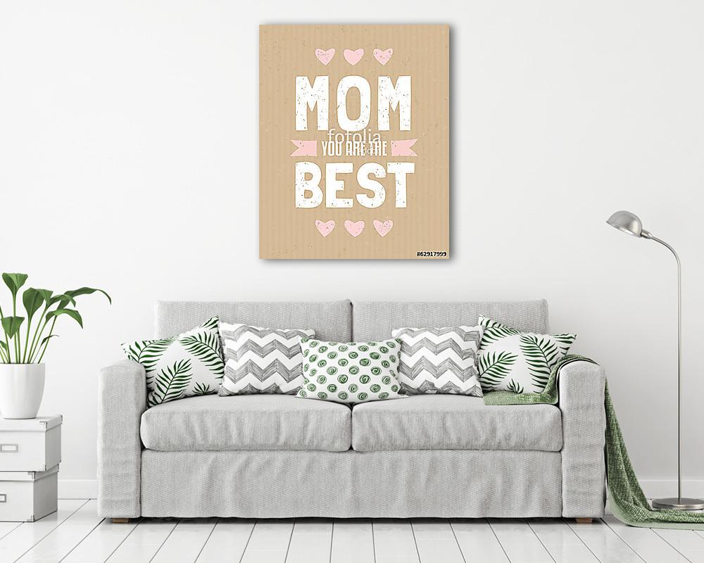 Anyák napi üdvözlőlapja (keretezett kép) - vászonkép, falikép otthonra és irodába