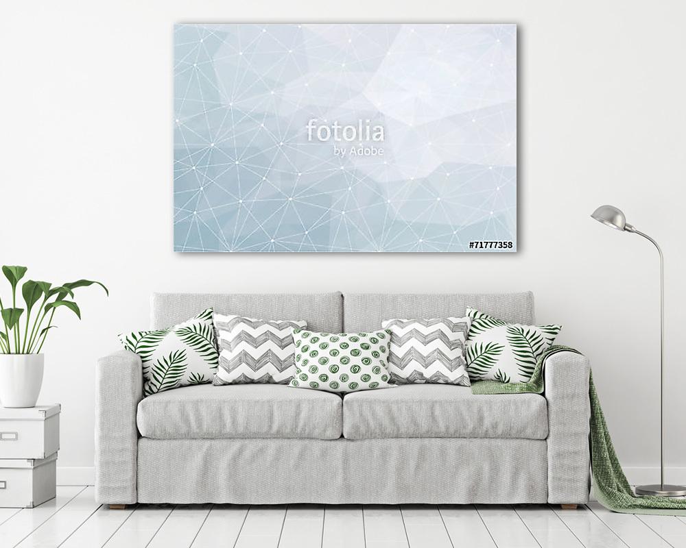 Absztrakt modern sokszög alakzat (keretezett kép) - vászonkép, falikép otthonra és irodába