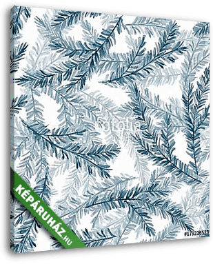 Watercolor seamless pattern with fir tree branches 2 - vászonkép 3D látványterv