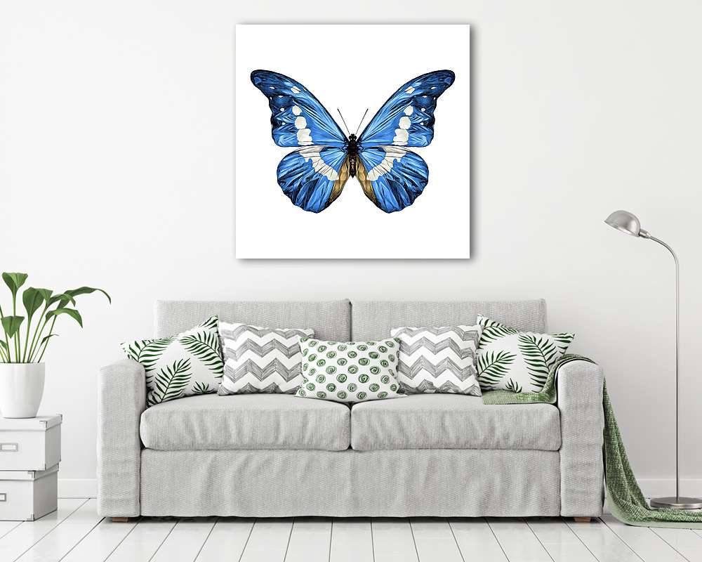 Kék pillangó (vászonkép) - vászonkép, falikép otthonra és irodába