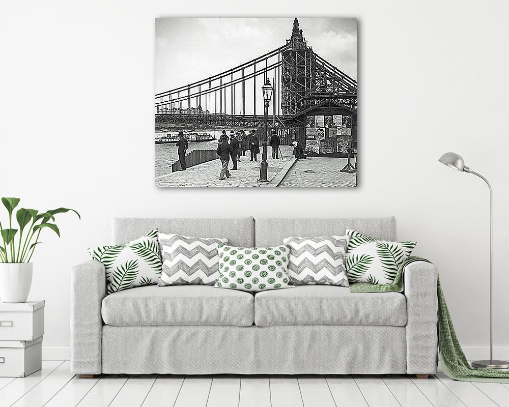 Az épülő Erzsébet híd pesti hídfője (1903) (fotótapéta) - vászonkép, falikép otthonra és irodába