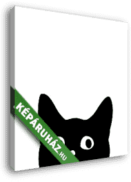 Kíváncsi fekete cica - vászonkép 3D látványterv