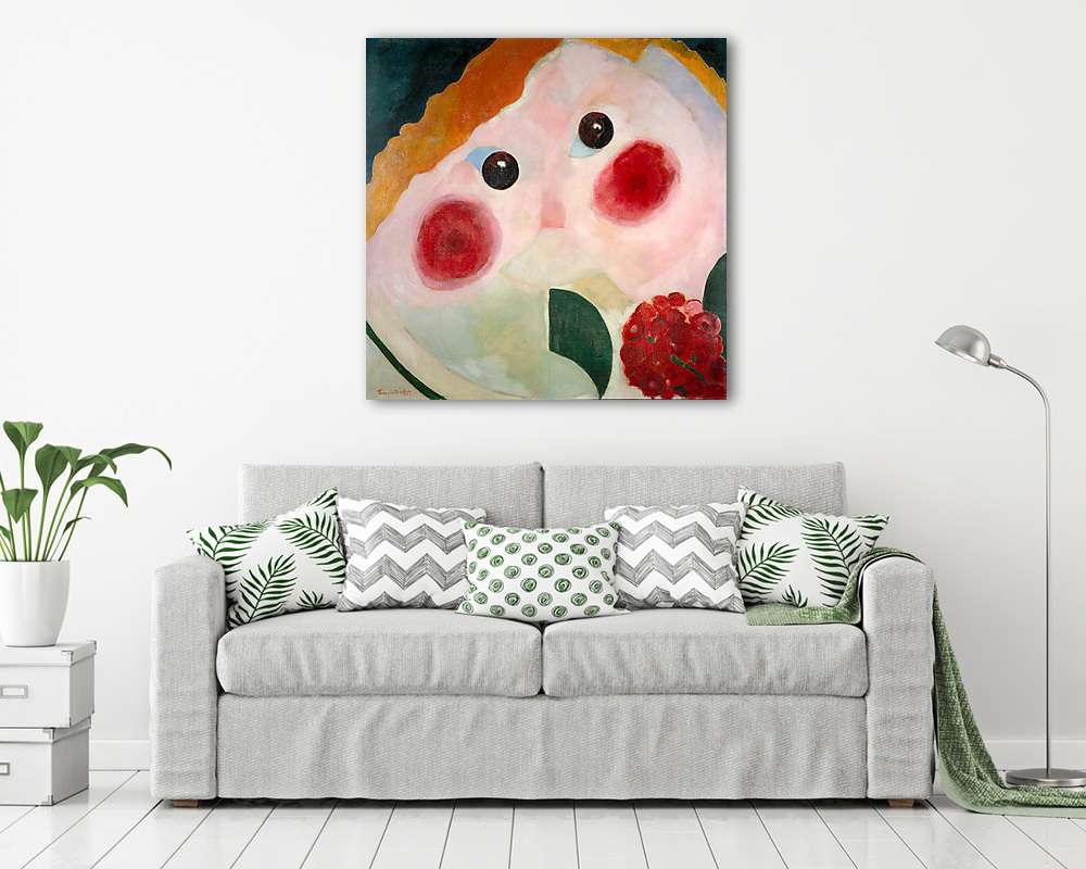 Lány virággal (vászonkép) - vászonkép, falikép otthonra és irodába