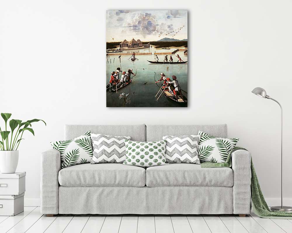 Vadászat a vizen (keretezett kép) - vászonkép, falikép otthonra és irodába