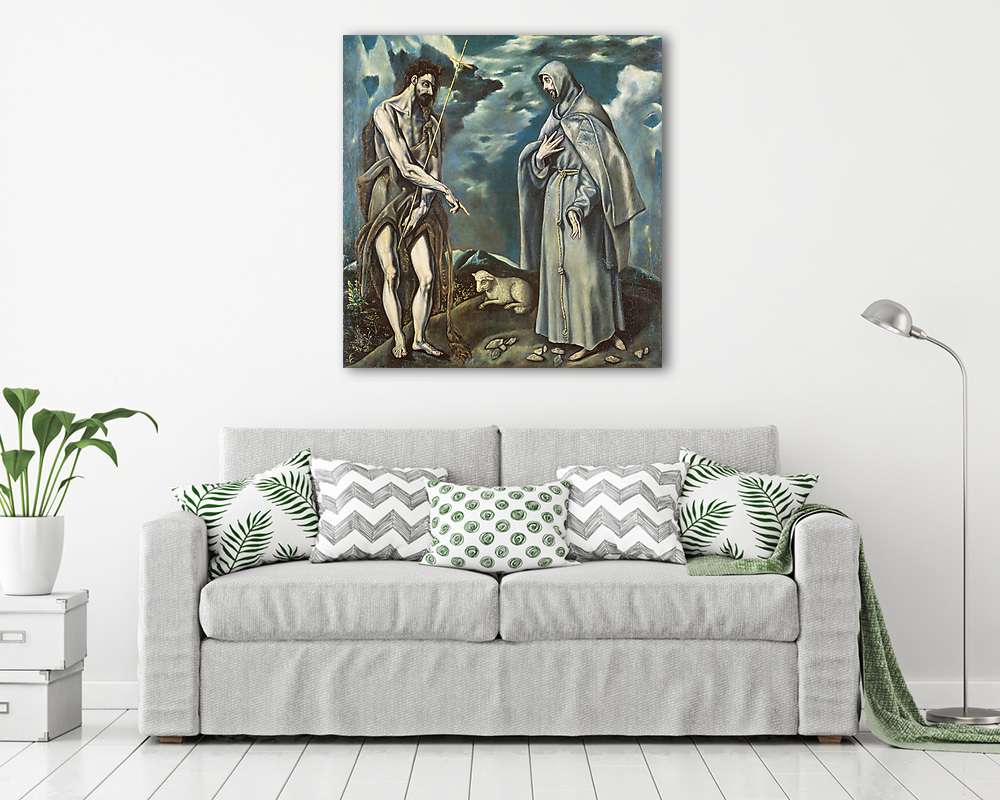 Keresztelő Szent János és Assisi Szent Ferenc (bögre) - vászonkép, falikép otthonra és irodába